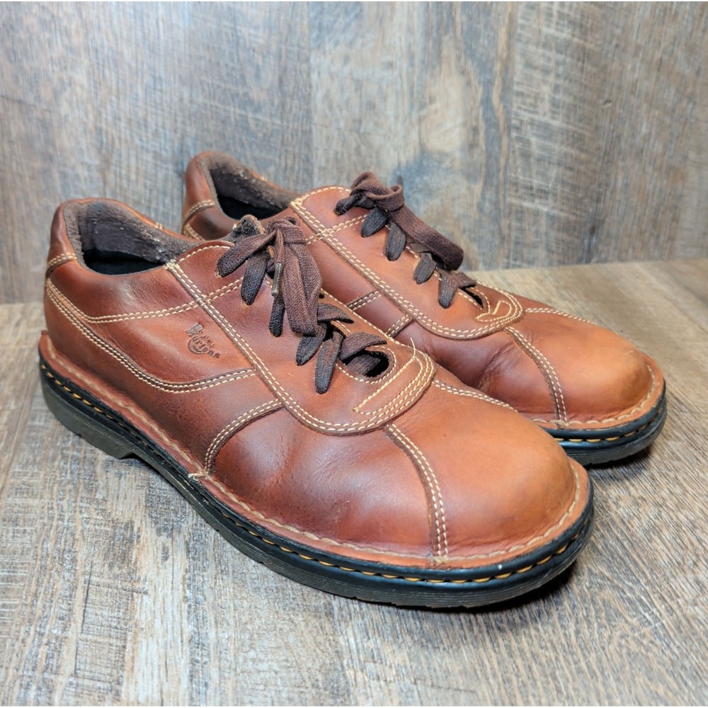 Vintage Dr Martens Mens Peanut Leather Low Top Oxford Bowling Shoes 8A91 Size 10